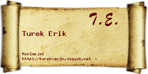 Turek Erik névjegykártya